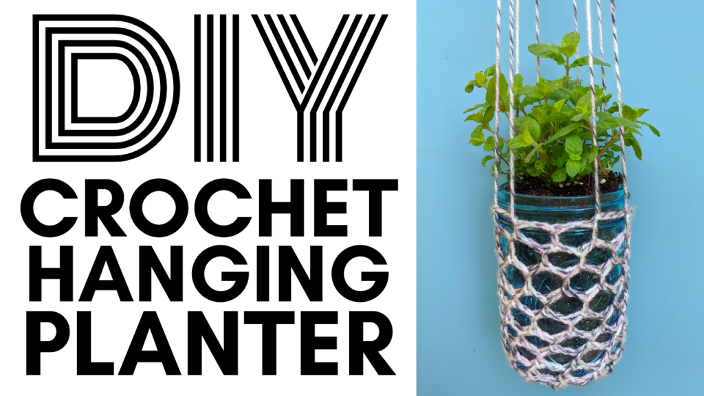 diy crochet hanging planter