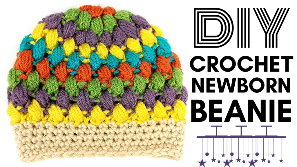 DIY crochet baby beanie - newborn beanie size