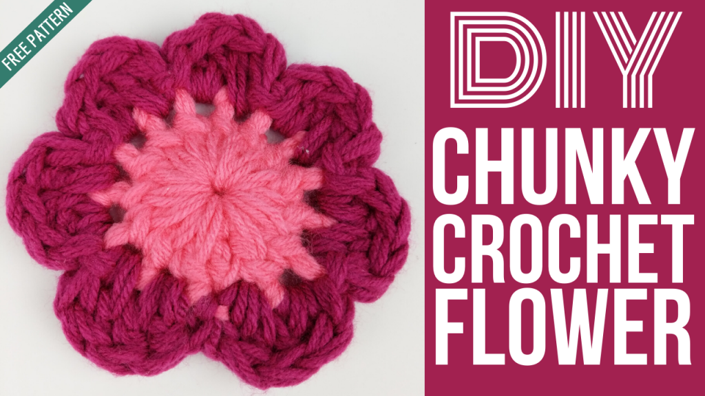 How to crochet a flower - DIY chunk yarn flower