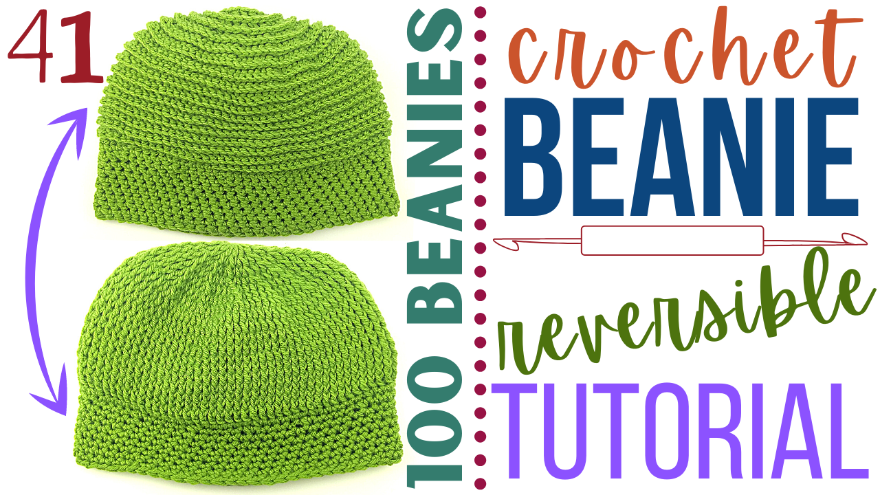DIY Crochet Beanie Day 41 Crochet Male Beanie Reversible Beanie