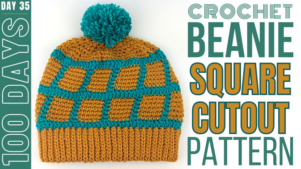 diy crochet beanie - square cutout pattern