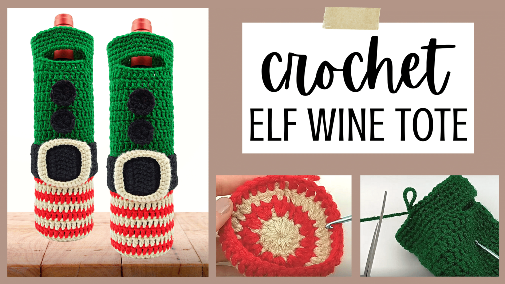 Easy Christmas Crochet Wine Koozie
