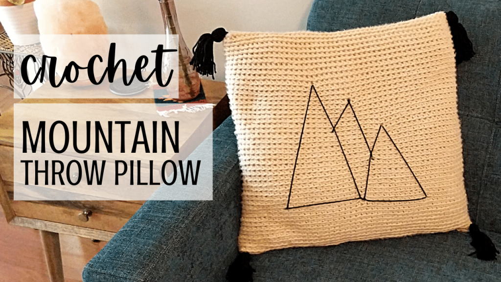 Crochet Easy Mountain Throw Pillow Tutorial