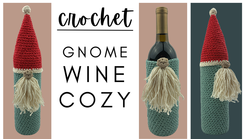 Crochet Christmas Gnome Wine Cozy